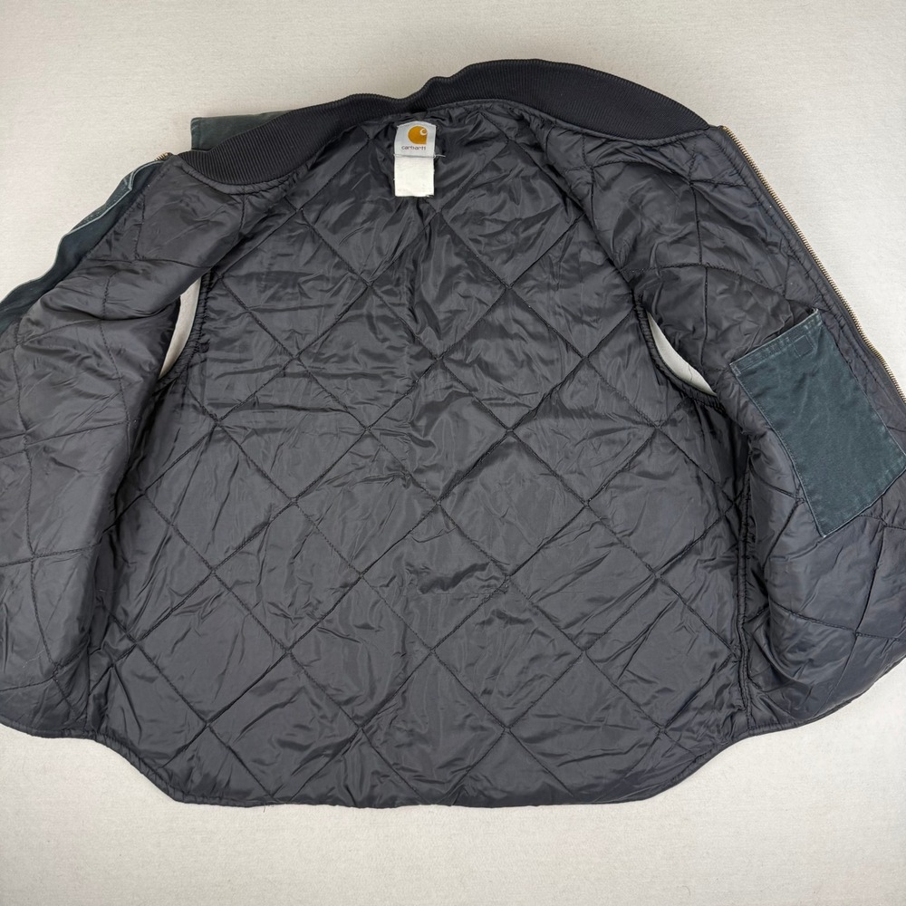 Carhartt Mens Arctic Quilt Lined Duck Vest Faded Black Workwear XL V01 BLK - Picture 3 of 8